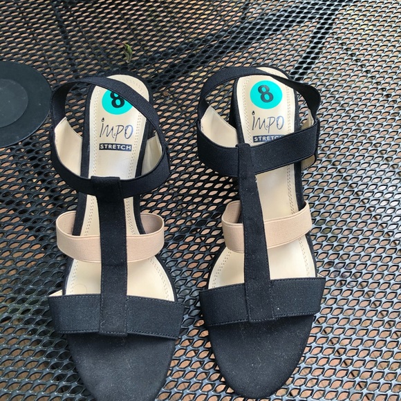 Impo- Edwina NWOT black & beige sandals, size 8 M - Picture 6 of 14